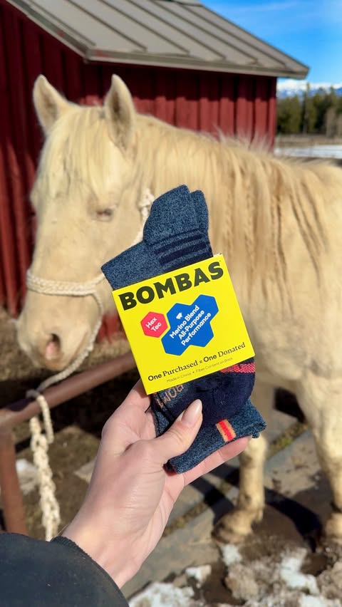 Instagram post by @georgiaordway for Bombas. Caption reads: [...] and I’m so excited for more riding. The....