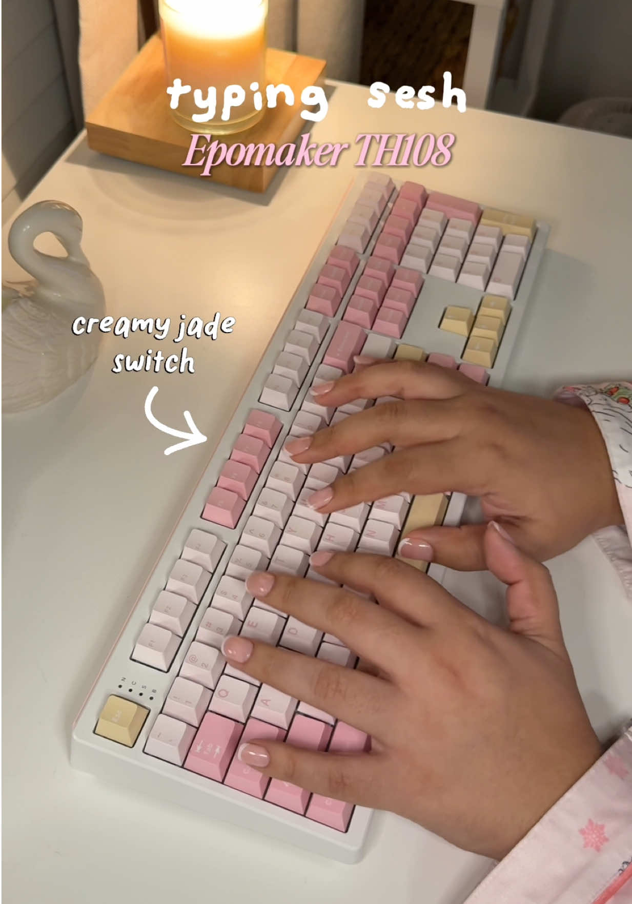 TikTok post by @nathalys_life for Epomaker. Caption reads: [...] #creatorsearchinsights @Epomaker Keyboard .