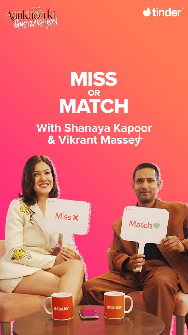 Instagram post by @zeestudiosofficial for Tinder. Caption reads: Is it a “Miss” or a “Match” when it comes to....