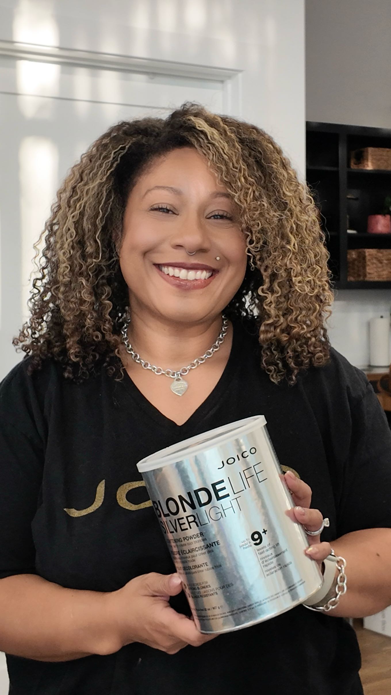 Instagram post by @watchmyhairbounce for Cosmo Prof Beauty. Caption reads: #JoicoPartner @Joico Global Technical Director,....