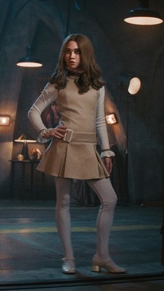 Instagram post by @violetmcgraw for GAY TIMES. Caption reads: M3GAN 2.0 stars Allison Williams and Violet McGraw....