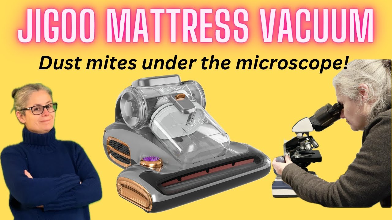 YouTube post by @FieldOfFocus for Force of Nature Clean. Caption reads: REVIEW: Jigoo T600 Mattress Vacuum Cleaner -....