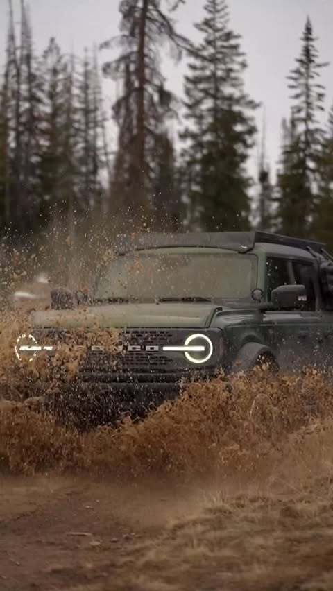 Instagram post by @andrew__muse for Ford Bronco. Caption reads: [...] trails with style and grace in her....