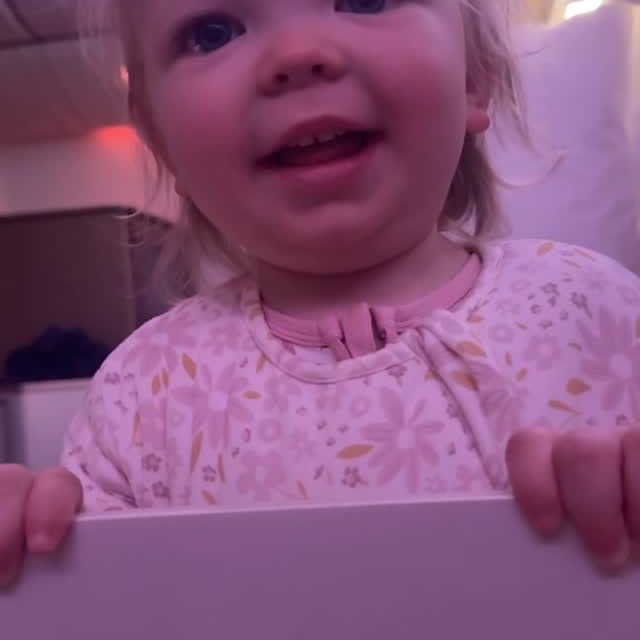 Instagram post by @kayandtayofficial for Emirates. Caption reads: Ellie’s hair after 6 hours of sleep! 🥹 backstory....