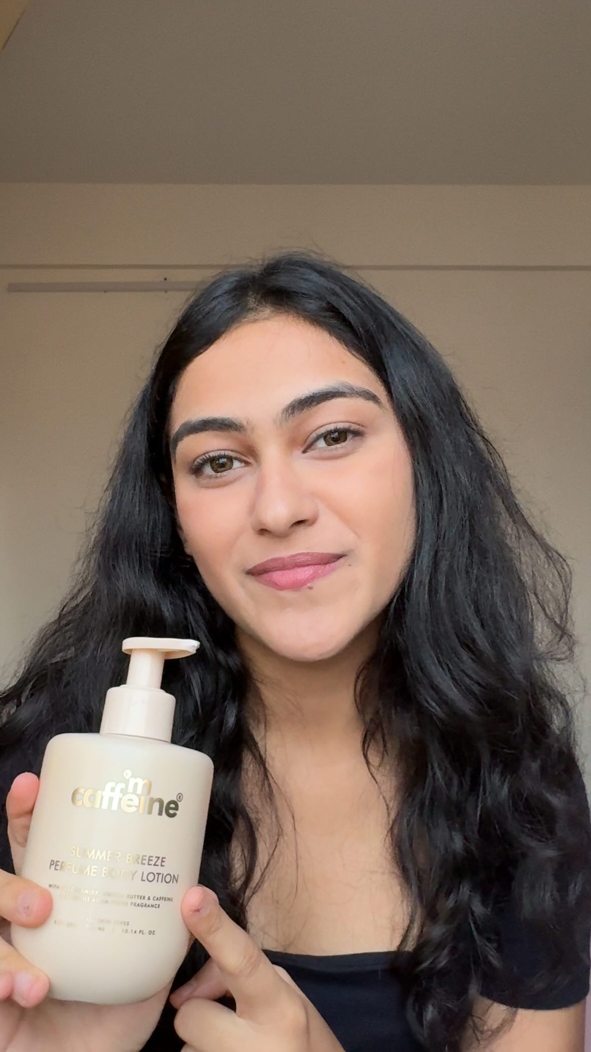 Instagram post by @parnika_passi for Mcaffeine. Caption reads: Say goodbye to dry skin with @mcaffeineofficial....