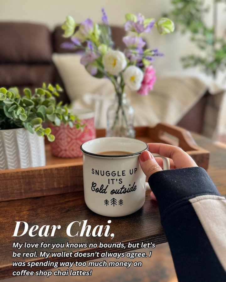 Instagram post by @foodaholic_ayesha for Tazo. Caption reads: [...] making my own using the great variety of....