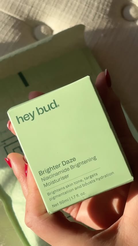 Instagram post by @alisonjadeamboy for Hey Bud Skincare. Caption reads: @heybudskincare brighter daze moisturiser is a new....