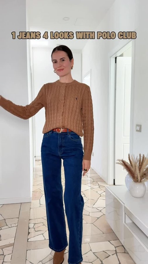 Instagram post by @ana.thisseason for Polo Club. Caption reads: 1 pair of jeans and 4 fall outfits from @poloclub....