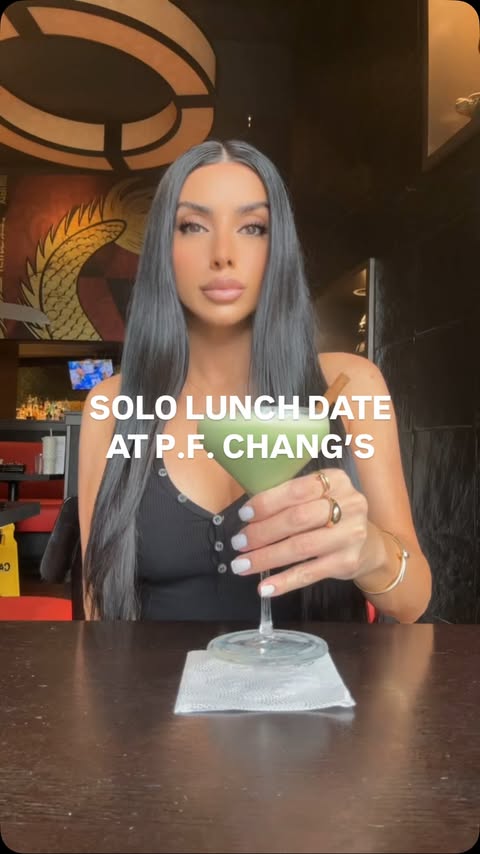 Instagram post by @itschristine.xo for P.F. Chang's. Caption reads: The perfect solo lunch date at @pfchangs to try....