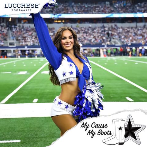 Instagram post by @brooklyndavis01 for Lucchese. Caption reads: [...] Cancer Awareness

#MyCauseMyBoots |....