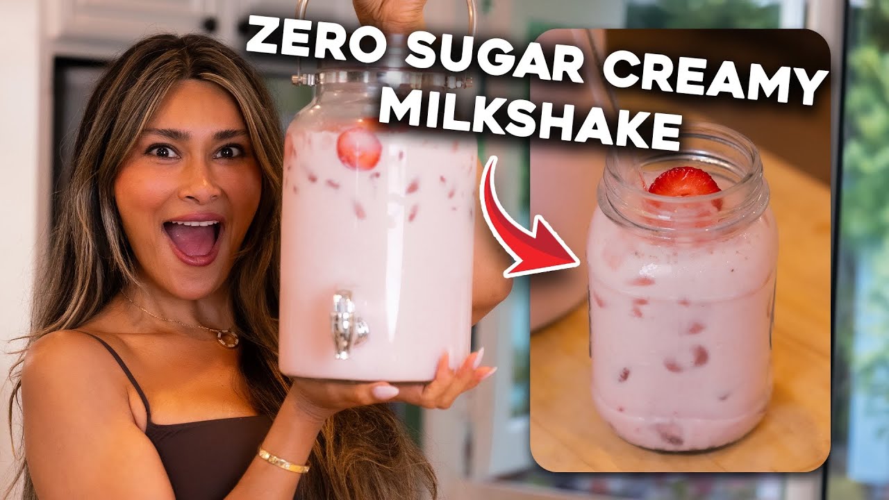 YouTube post by @LowCarbLove for Seven Sundays. Caption reads: ZERO SUGAR ADDED Creamy Frescas Con Crema....