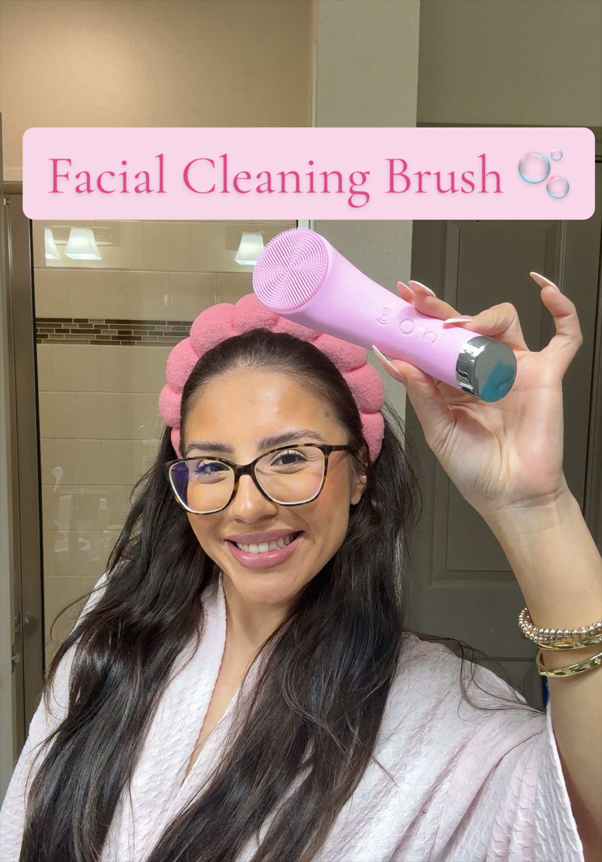 TikTok post by @mercedescierraa for Pritech US. Caption reads: First time using my new FACIAL CLEANSING....