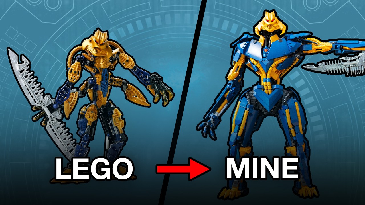 YouTube post by @MitchBuilds for Flickr. Caption reads: I Upgraded Brutaka - BIONICLE Revamp.