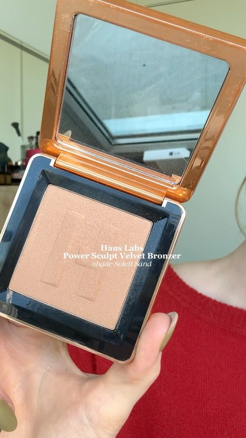 Instagram post by an influencer for Haus Labs by Lady Gaga. Caption reads: it’s actually one of the easiest bronzers to use,....