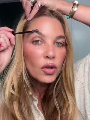 TikTok post by @beautyprofessor for MAKE Beauty. Caption reads: This brow bundle from @Shop MAKE Beauty is all I....