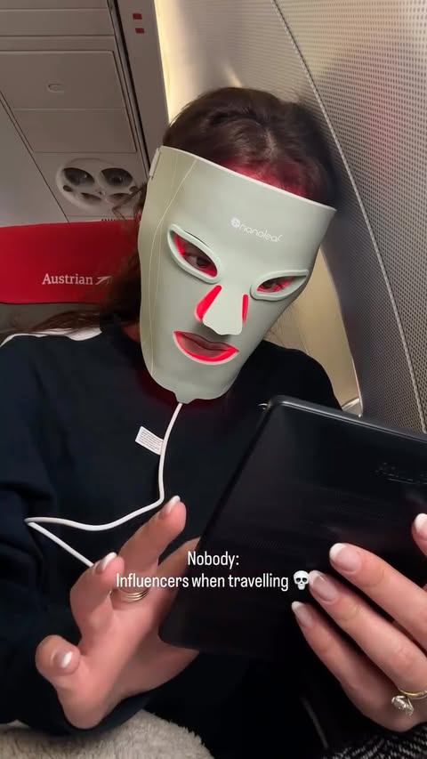 Instagram post by @kejsimerja for Nanoleaf. Caption reads: All jokes aside, I was gifted this @nanoleaf mask....