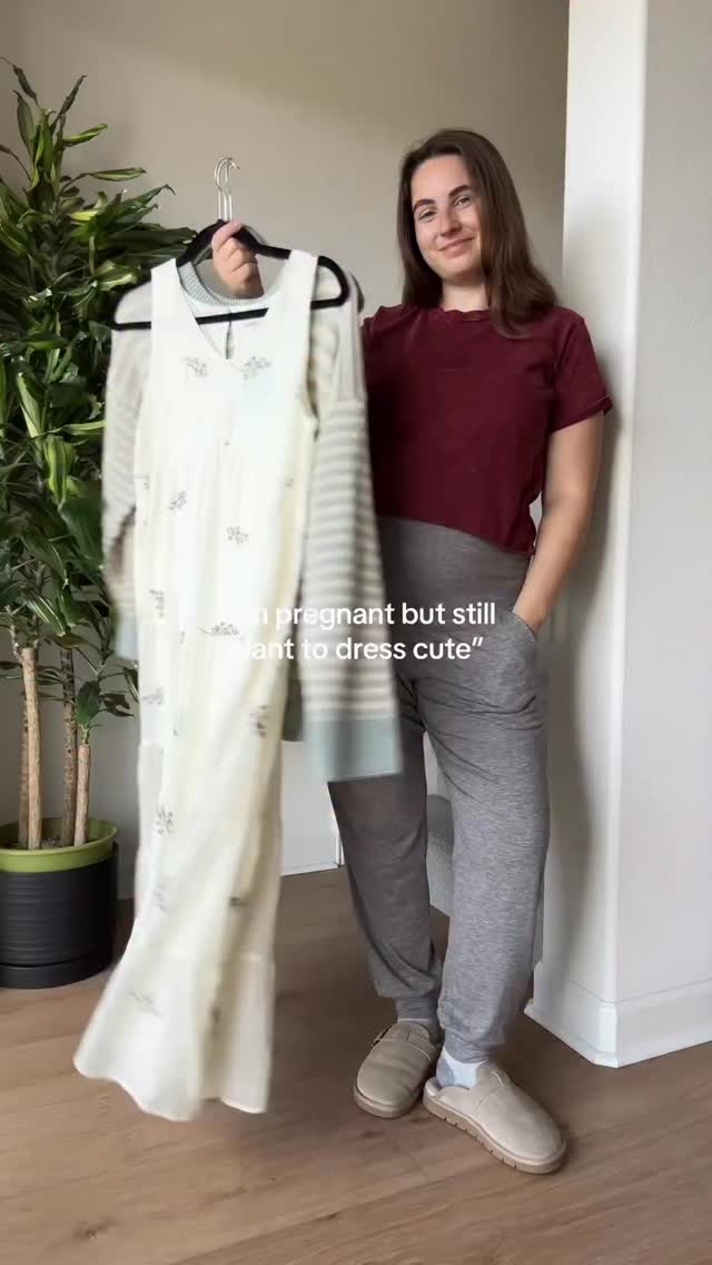 Instagram post by @juliagracecook for PinkBlush Maternity. Caption reads: Looking for cute, trendy, and bump-friendly....