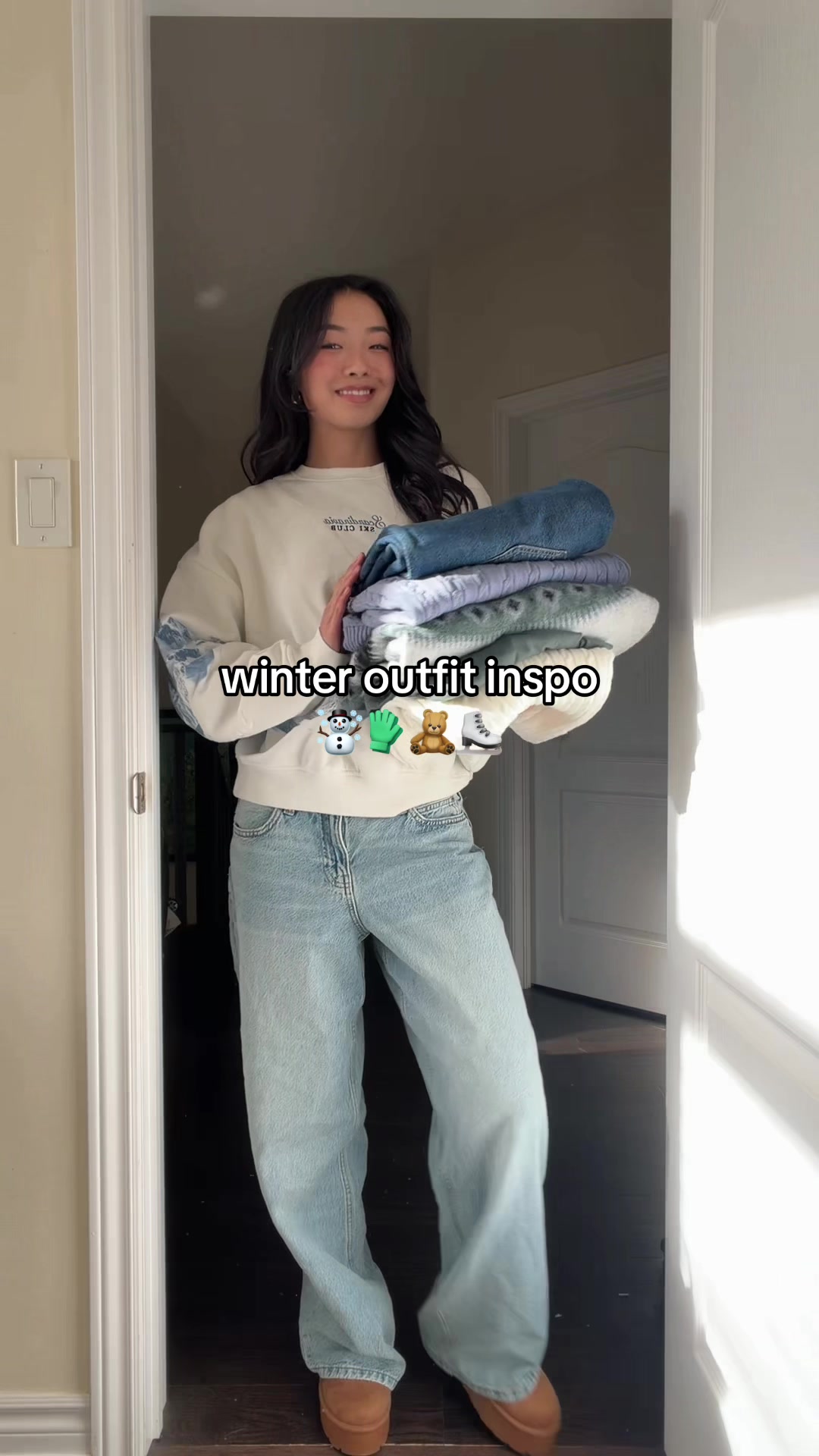TikTok post by @richelle_zh for Ardene. Caption reads: cutest winter outfit inspo🤍🤍@Ardene (code....