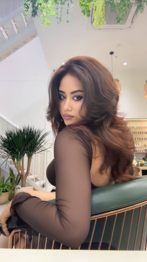 Instagram post by @playsalon.in for Aveda. Caption reads: In My Teddy Bear Era 🤎🧸
.
Got my hair upgraded....