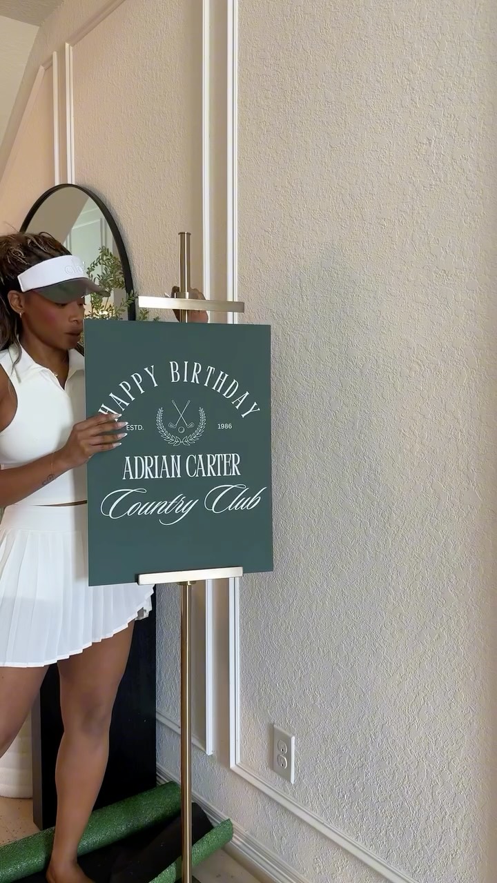 Instagram post by @carmenreneehome for Office Depot. Caption reads: Carter Country Club ⛳️✨ Adrian’s 39th birthday was....