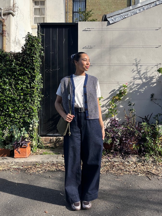 Instagram post by an influencer for TOAST. Caption reads: A perfect @toast knit and jeans combo from their....