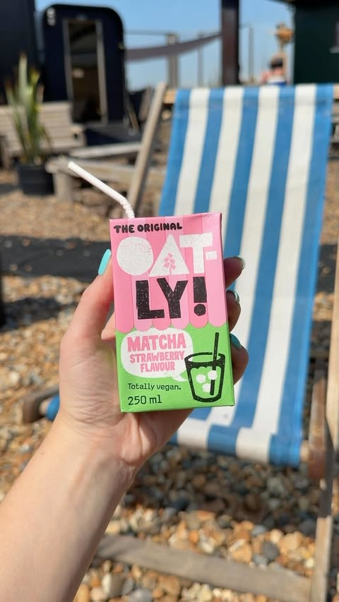Instagram post by @axelleoe for Oatly. Caption reads: [...] way to spend a morning in Brighton with....