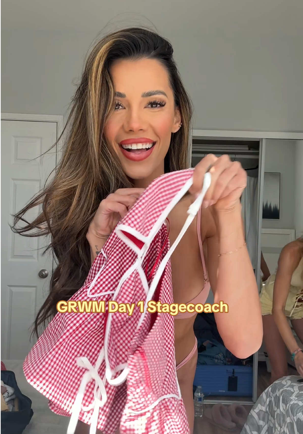 TikTok post by @tiffany_keller for Boohoo. Caption reads: It was so cute until the 25mph winds hit 💨  Fit....