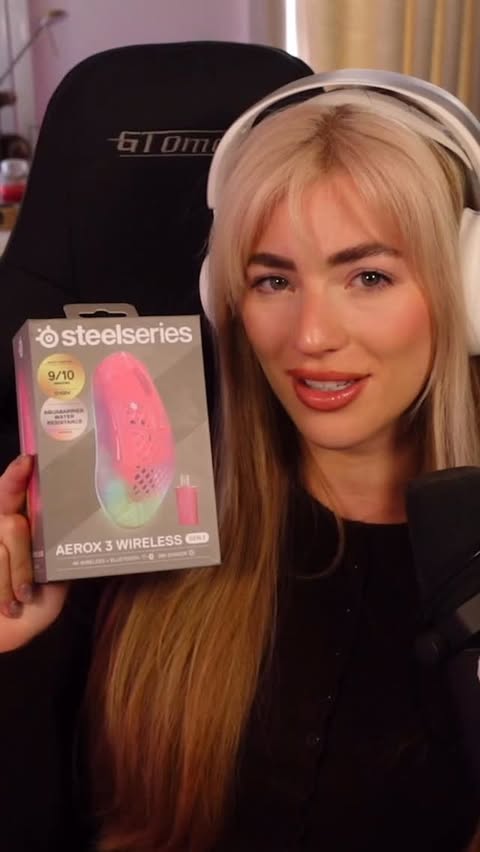 Instagram post by @jessyttv for SteelSeries. Caption reads: SteelSeries are back with the Aerox 3 Wireless -....