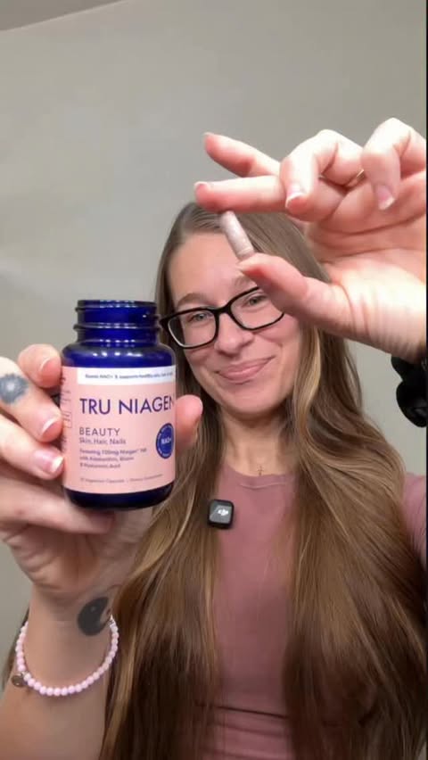 Instagram post by @livholistic for TRU NIAGEN. Caption reads: Tru Niagen Beauty, where cellular science meets....