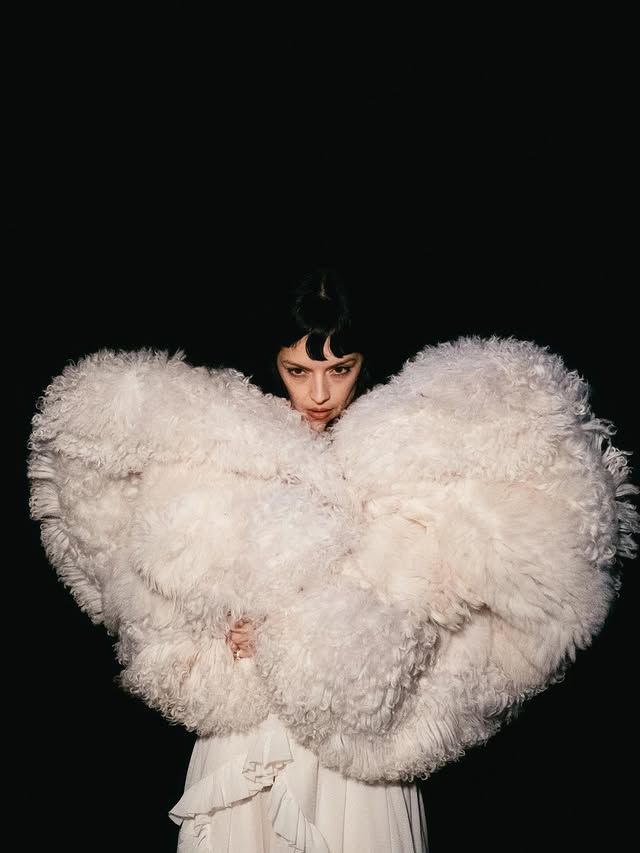 Instagram post by @notforradio for Alexander McQueen. Caption reads: @maria.themarias for her solo project @notforradio....