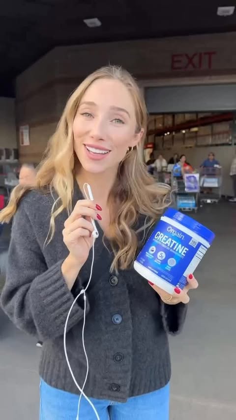 Instagram post by @auroraculpo for Orgain. Caption reads: Restocking my Orgain Creatine! It’s unflavored,....