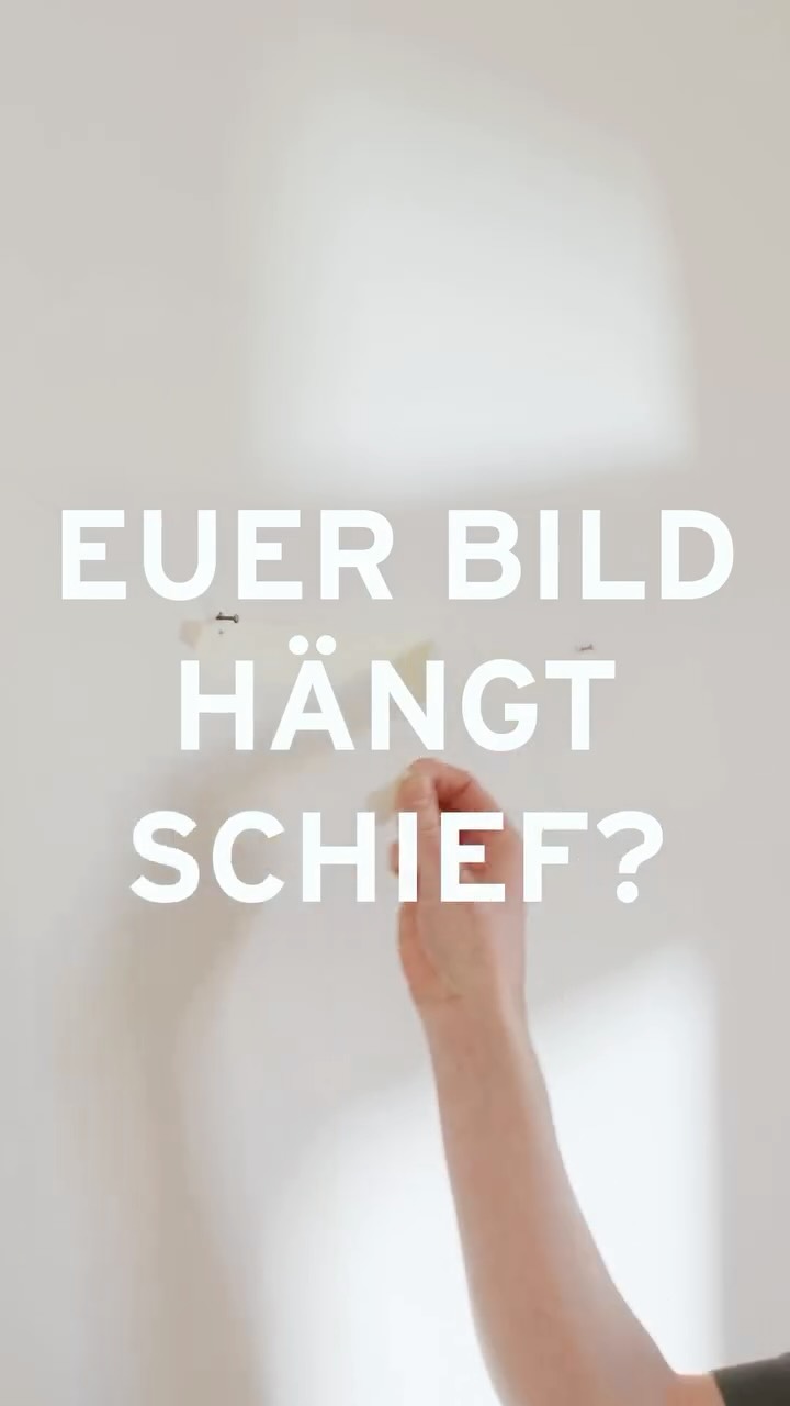 Instagram post by @eva_brenner_official for Tchibo. Caption reads: Keine Lust mehr auf schief hängende Bilder? Eva....