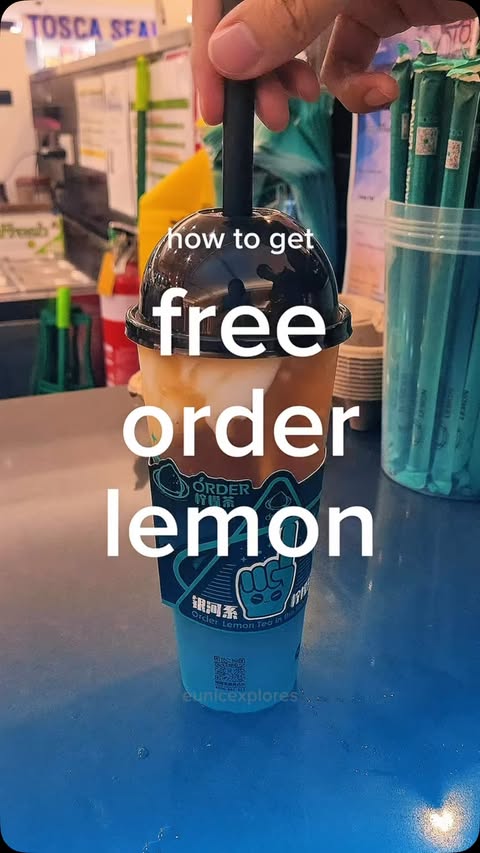 Instagram post by @eunicexplores for Sydney's Food Scene. Caption reads: FREE ORDER LEMON⁉️🫪 🤠 follow @eunicexplores for....