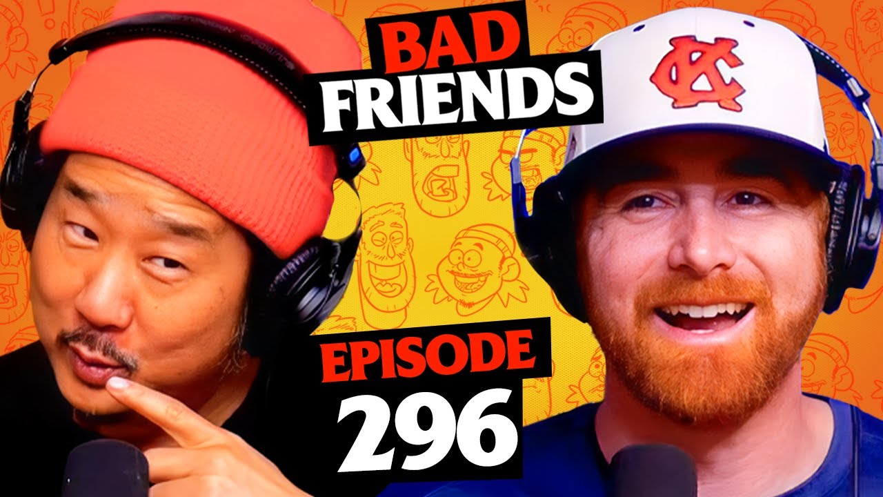 YouTube post by @BadFriends for Talkspace. Caption reads: Bobby's Missed Connections | Ep 296 | Bad Friends.