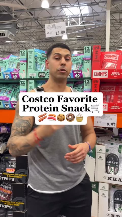 Instagram post by @trainermikeyy for Chomps. Caption reads: [...] keep you on track Just stocked up on @chomps....