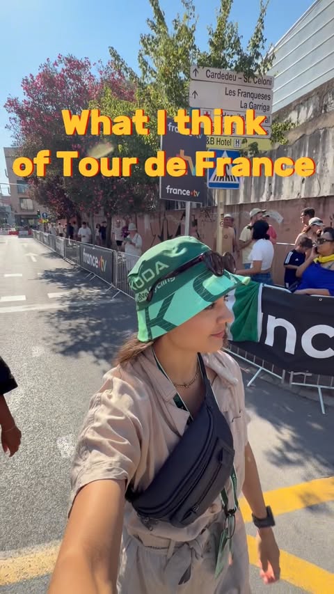 Instagram post by @nikkkihawkes for Škoda Belgium. Caption reads: Watching Tour de France with team @skodauk who are....