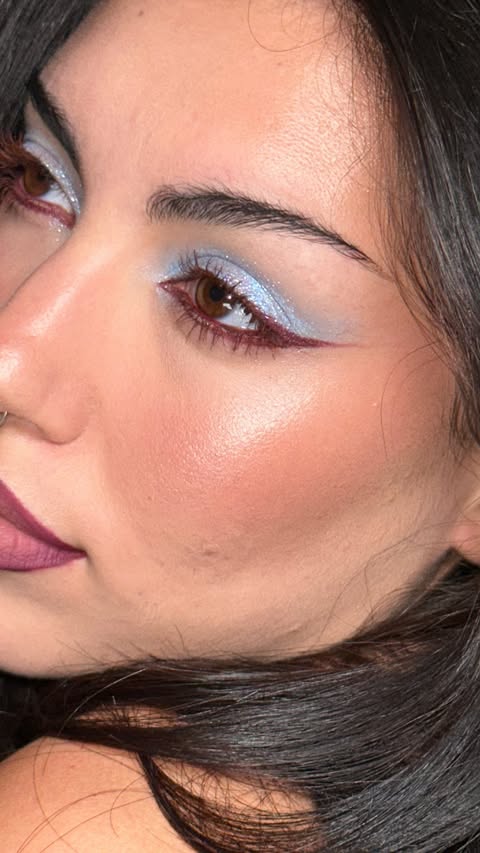 Instagram post by @reitxmakeup for NABLA Cosmetics. Caption reads: [...] eye crayon + eye liner velvet flik....