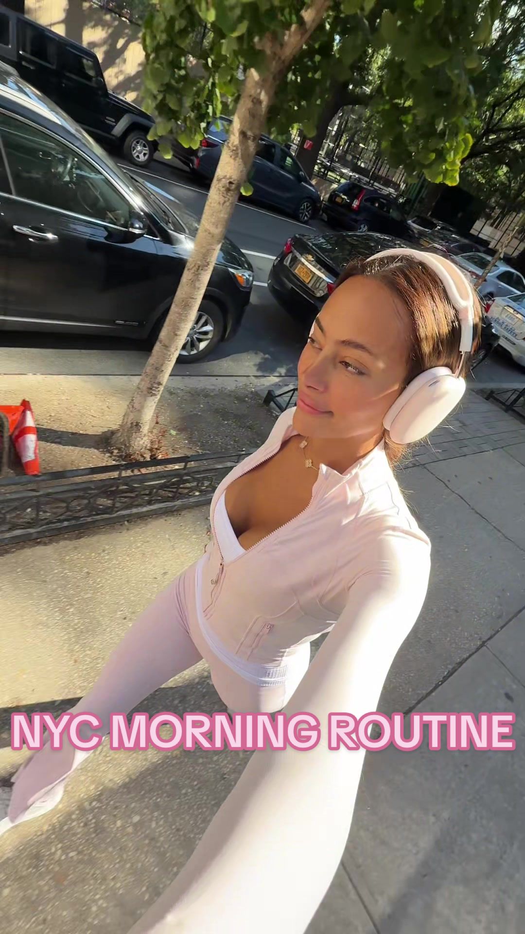 TikTok post by @xoxoemira for Vital Proteins. Caption reads: #VitalPartner NYC MORNING ROUTINEEE 😌☕️ ft. my....