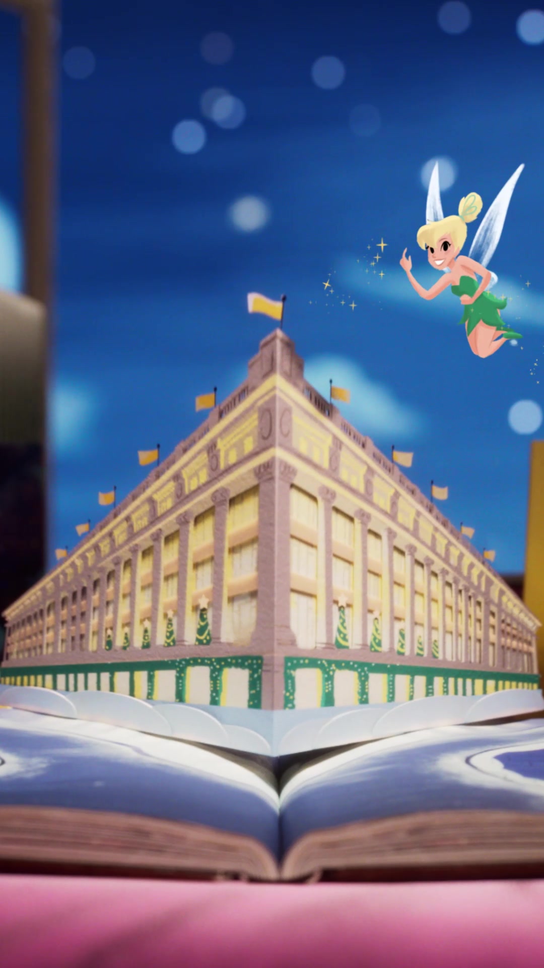 TikTok post by @disneyuk for Selfridges. Caption reads: Once upon a time at Selfridges… See the Disney....