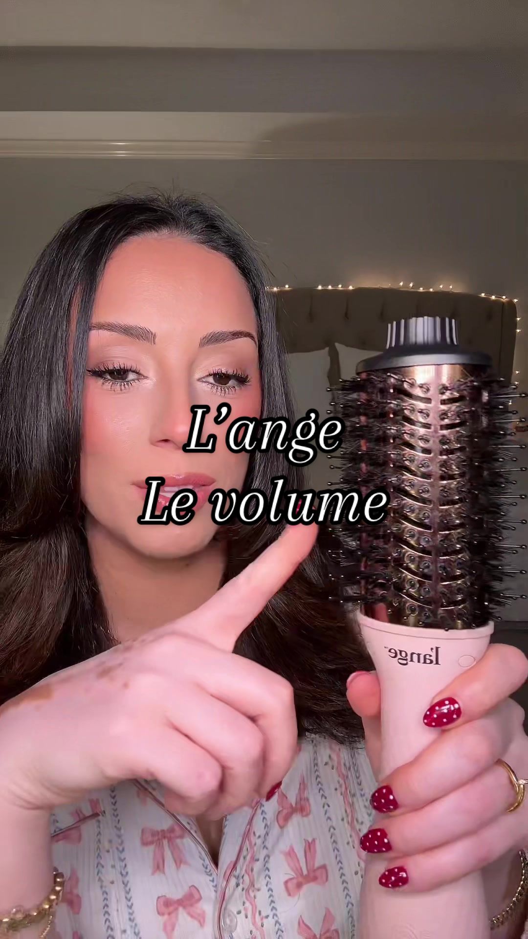 TikTok post by @fathiam6 for L'ange Hair. Caption reads: The purpose of this hair drying brush from....