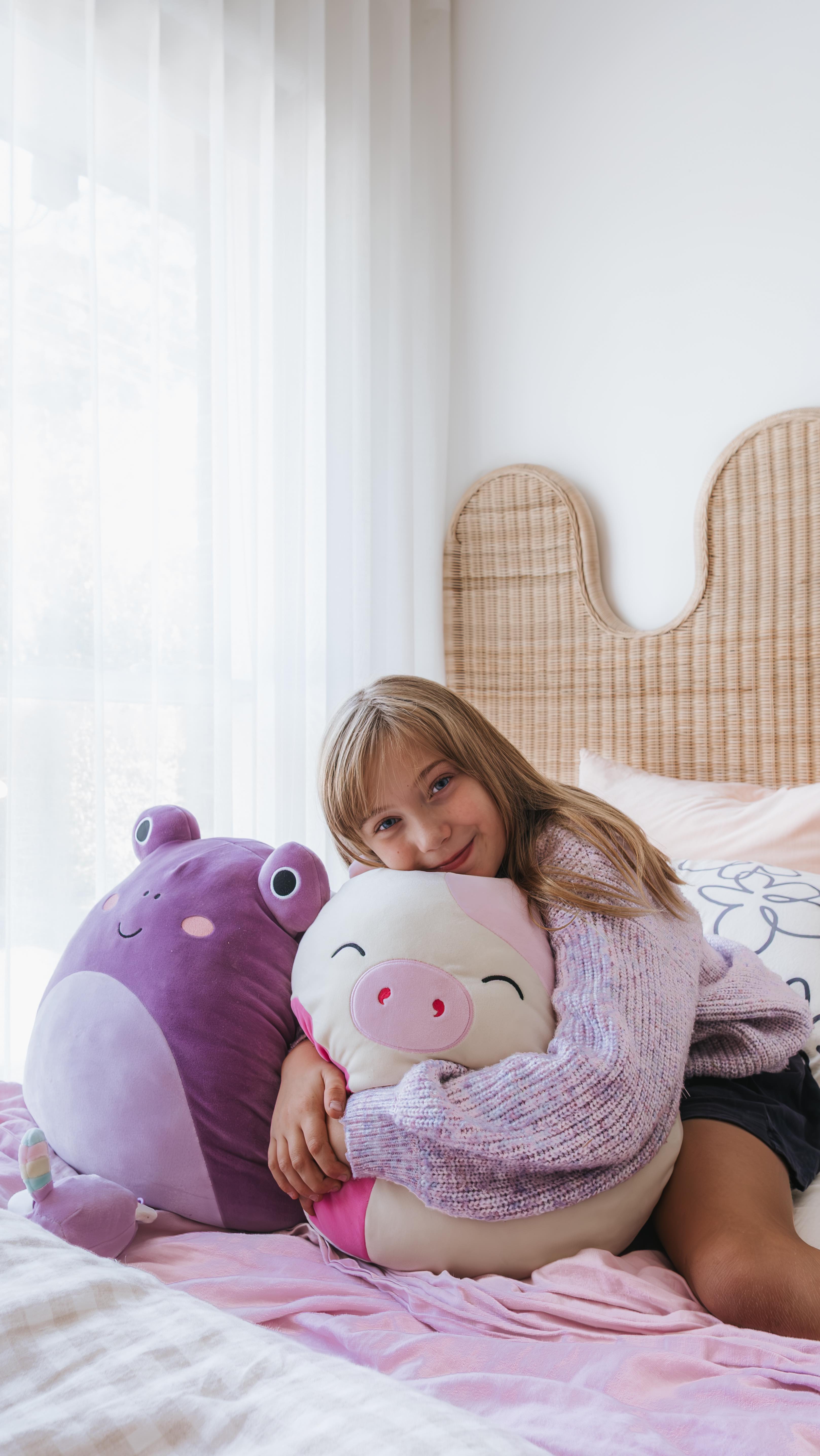 Instagram post by @raffaela.sofia for Jazwares. Caption reads: Indi’s Squishmallow collection is growing at an....