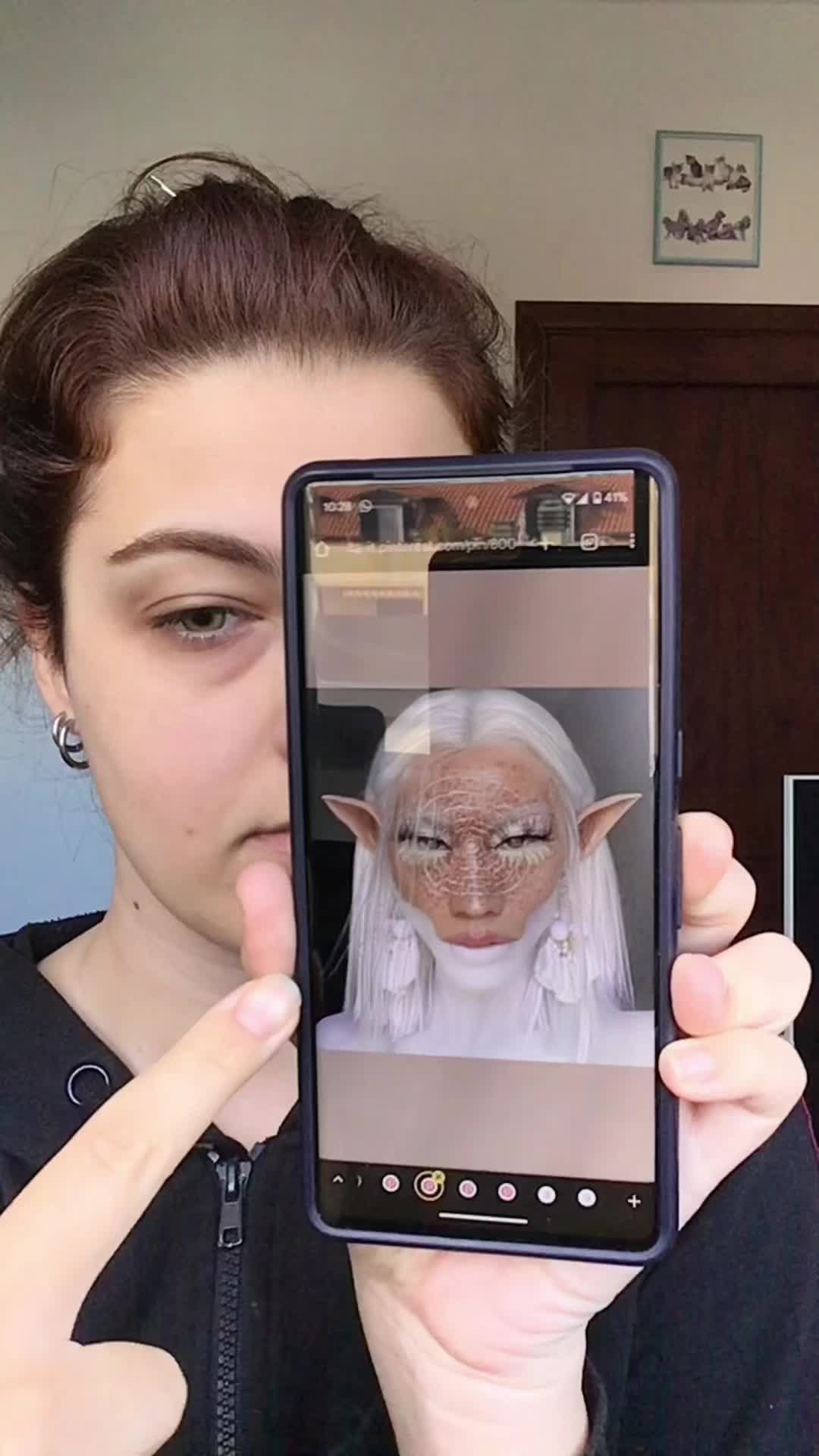 TikTok post by @invisibleocean for Astra Make-Up. Caption reads: Storia di Arrisha Babydoll hazel lenses by....