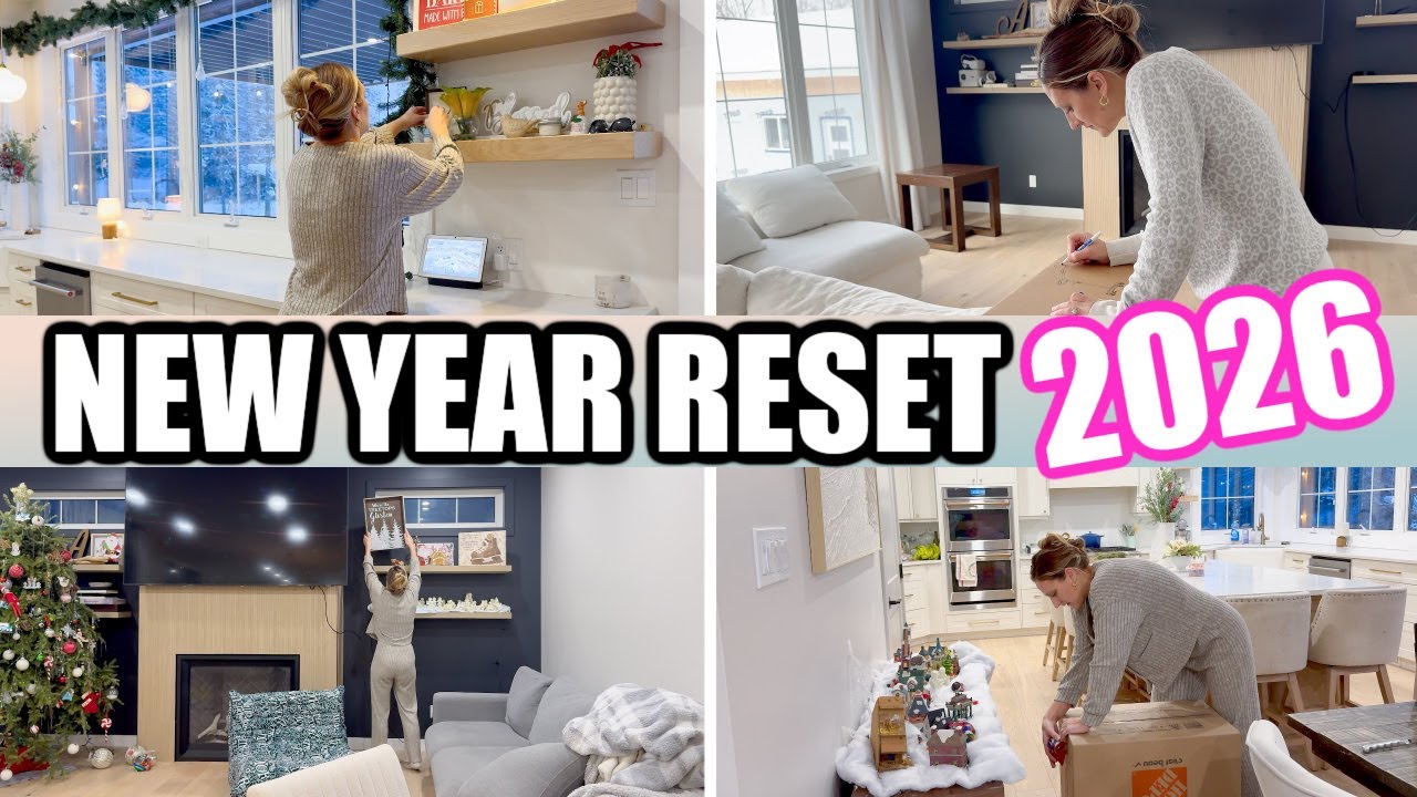 YouTube post by @AmandasDailyHome for Young Living. Caption reads: Reset With Me for 2026 | New Year Clean & Fresh....