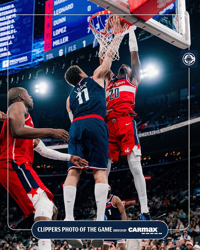 Instagram post by @laclippers for CarMax. Caption reads: [...] 🚫👋 📸 Photo of the Game driven by @carmax.