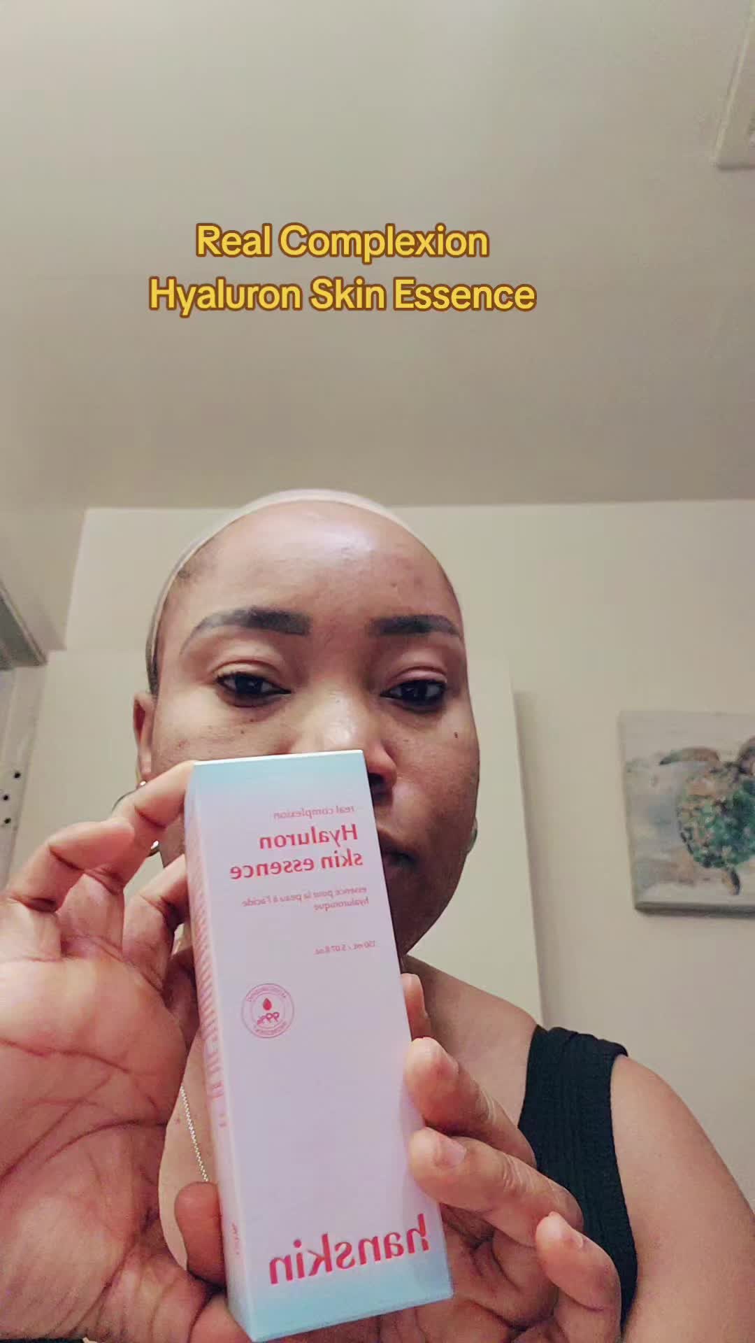 TikTok post by @dlloyd33 for Hanskin Skincare. Caption reads: This real complexion hyaluronic skin essence is....