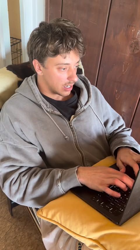 Instagram post by @brettneustrom for Yahoo. Caption reads: [...] email! I was having existential dread❤️....