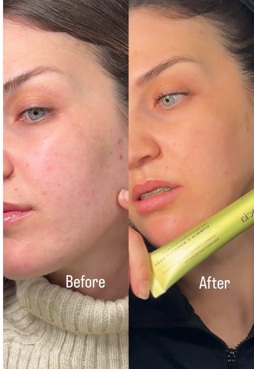 TikTok post by @sara_bami for arencia. Caption reads: Ad| Glow powered by Vitamin C ✨ @Arencia Bright,....