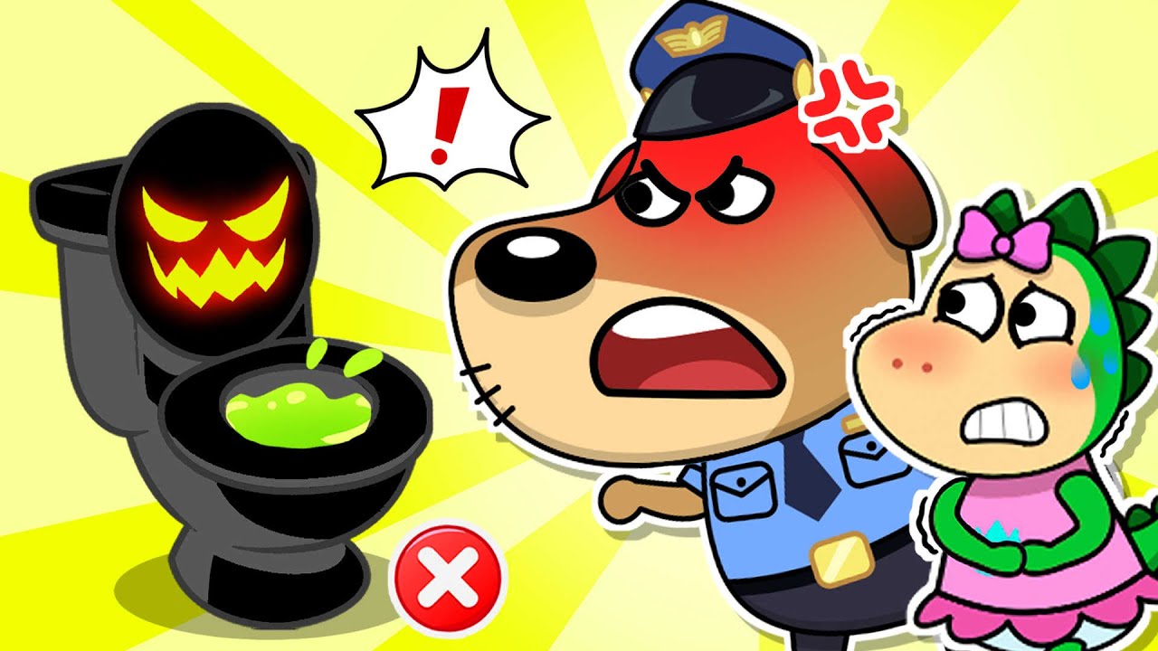 YouTube post by @firespikeoriginal for Bored Panda. Caption reads: 😰 What’s Wrong with the Toilet?! 🚽Woof and His....