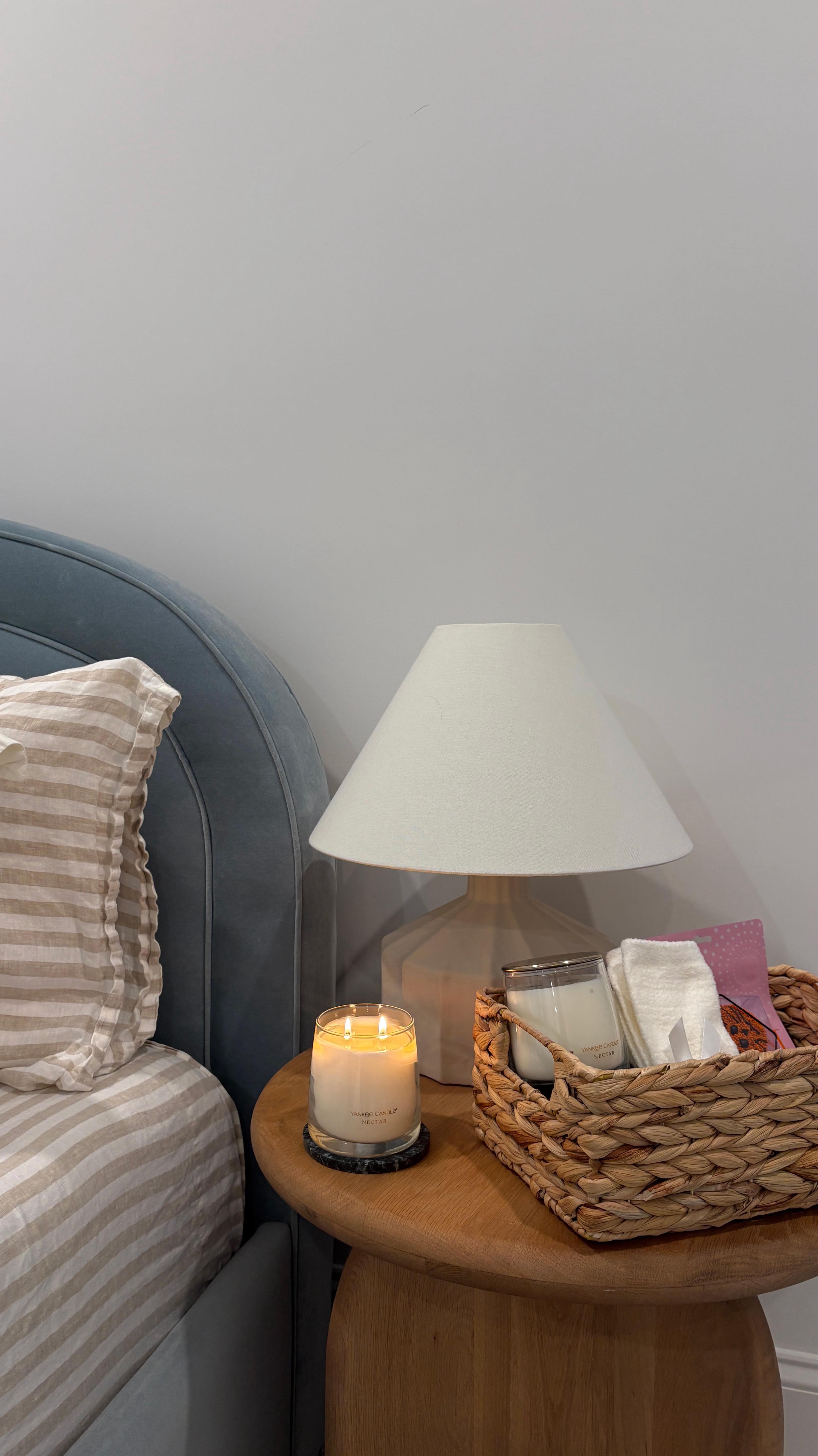 Instagram post by @blakeswanson for Yankee Candle. Caption reads: girls weekend ready!💖 #ad I loveee making our....