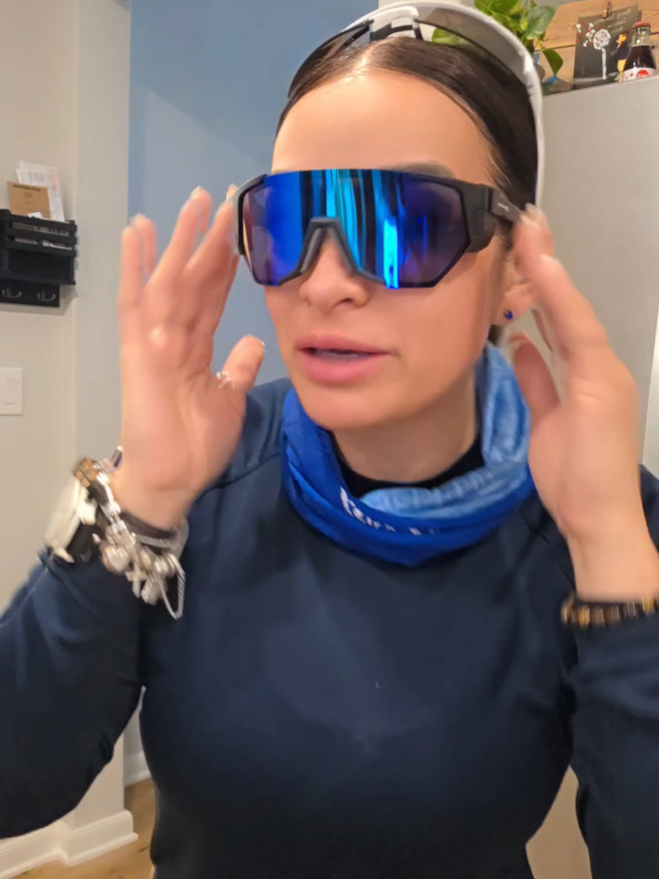 TikTok post by @maricruz0928 for Bomber Eyewear. Caption reads: [...]  #BlueCollar #SafetyGlasses @Bomber Eyewear .